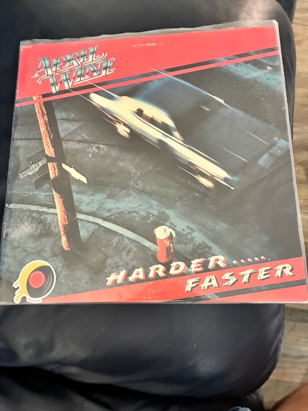 April Wine "Harder... Faster" Vinyl Record - Red & Black Cover- Black vinyl